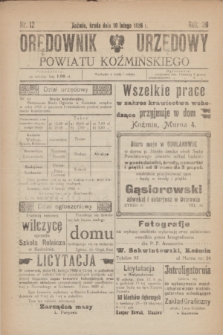 Orędownik Urzędowy Powiatu Koźmińskiego. R.39, nr 12 (10 lutego 1926)