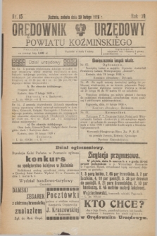 Orędownik Urzędowy Powiatu Koźmińskiego. R.39, nr 15 (20 lutego 1926)