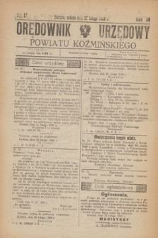 Orędownik Urzędowy Powiatu Koźmińskiego. R.39, nr 17 (27 lutego 1926)