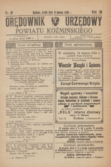 Orędownik Urzędowy Powiatu Koźmińskiego. R.39, nr 18 (8 marca 1926)