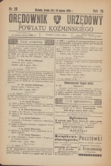 Orędownik Urzędowy Powiatu Koźmińskiego. R.39, nr 20 (10 marca 1926)