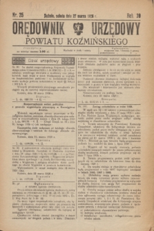 Orędownik Urzędowy Powiatu Koźmińskiego. R.39, nr 25 (27 marca 1926)