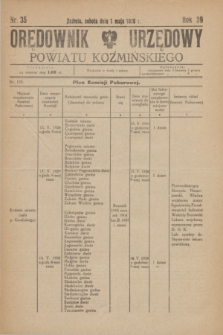 Orędownik Urzędowy Powiatu Koźmińskiego. R.39, nr 35 (1 maja 1926)