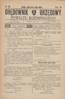 Orędownik Urzędowy Powiatu Koźmińskiego. R.39, nr 53 (3 lipiec 1926)