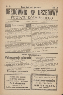 Orędownik Urzędowy Powiatu Koźmińskiego. R.39, nr 54 (7 lipca 1926)