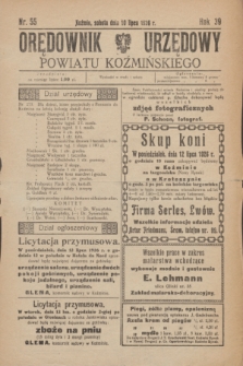 Orędownik Urzędowy Powiatu Koźmińskiego. R.39, nr 55 (10 lipca 1926)