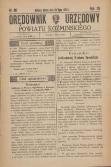 Orędownik Urzędowy Powiatu Koźmińskiego. R.39, nr 60 (28 lipca 1926)