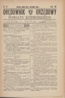 Orędownik Urzędowy Powiatu Koźmińskiego. R.39, nr 71 (4 września 1926)