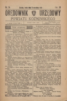 Orędownik Urzędowy Powiatu Koźmińskiego. R.39, nr 74 (15 września 1926)