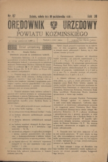 Orędownik Urzędowy Powiatu Koźmińskiego. R.39, nr 87 (30 października 1926)