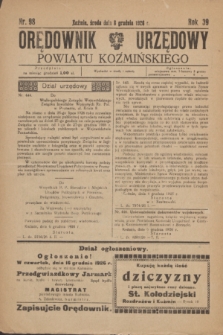 Orędownik Urzędowy Powiatu Koźmińskiego. R.39, nr 98 (8 grudnia 1926)