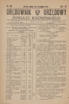 Orędownik Urzędowy Powiatu Koźmińskiego. R.39, nr 101 (18 grudnia 1926)