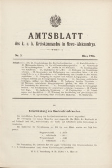 Amtsblatt des k. u. k. Kreiskommandos in Nowo-Aleksandrya.1916, Nr. 3 (März)