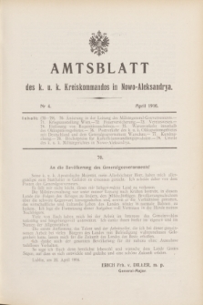 Amtsblatt des k. u. k. Kreiskommandos in Nowo-Aleksandrya.1916, Nr 4 (April)