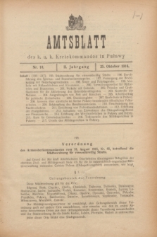 Amtsblatt des k. u. k. Kreiskommandos in Puławy.Jg.2, Nr. 10 (25 Oktober 1916) + wkładka