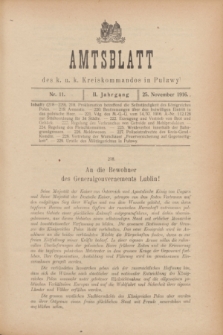 Amtsblatt des k. u. k. Kreiskommandos in Puławy.Jg.2, Nr. 11 (25 November 1916)