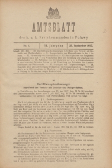 Amtsblatt des k. u. k. Kreiskommandos in Puławy.Jg.3, Nr. 4 (25 September 1917)