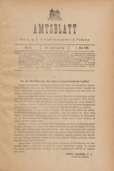 Amtsblatt des k. u. k. Kreiskommandos in Puławy.Jg.4, Nr. 2 (1 Mai 1918)
