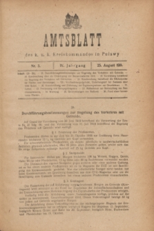 Amtsblatt des k. u. k. Kreiskommandos in Puławy.Jg.4, Nr. 3 (25 August 1918) + wkładka