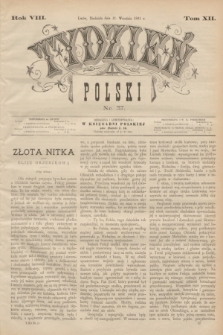Tydzień Polski. R.8, T.12, nr 37 (11 września 1881)