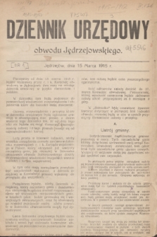 Dziennik Urzędowy obwodu Jędrzejowskiego.1915, nr 1 (15 marca)
