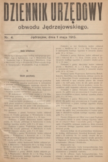 Dziennik Urzędowy obwodu Jędrzejowskiego.1915, nr 4 (1 maja)