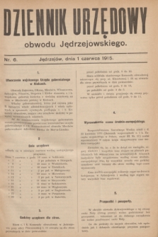 Dziennik Urzędowy obwodu Jędrzejowskiego.1915, nr 6 (1 czerwca)