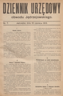 Dziennik Urzędowy obwodu Jędrzejowskiego.1915, nr 7 (15 czerwca)