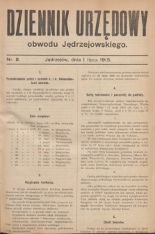 Dziennik Urzędowy obwodu Jędrzejowskiego.1915, nr 8 (1 lipca)