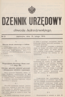 Dziennik Urzędowy obwodu Jędrzejowskiego.1916, № 21 (15 lutego)