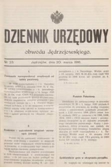 Dziennik Urzędowy obwodu Jędrzejowskiego.1916, № 23 (20 marca)