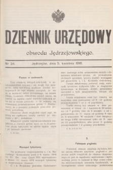 Dziennik Urzędowy obwodu Jędrzejowskiego.1916, № 24 (5 kwietnia)