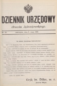 Dziennik Urzędowy obwodu Jędrzejowskiego.1916, № 25 (5 maja)