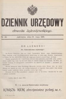 Dziennik Urzędowy obwodu Jędrzejowskiego.1916, № 26 (25 maja)