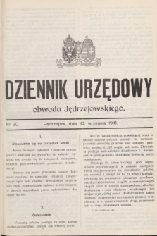 Dziennik Urzędowy obwodu Jędrzejowskiego.1916, № 30 (10 września)
