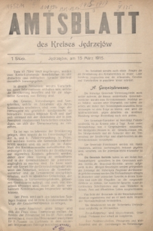 Amtsblatt des Kreises Jędrzejów.1915, Stück 1 (15 März)