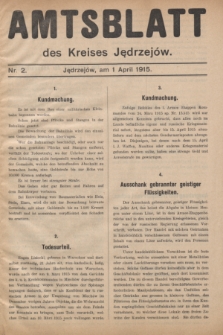 Amtsblatt des Kreises Jędrzejów.1915, Nr. 2 (1 April)