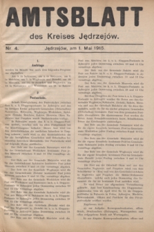 Amtsblatt des Kreises Jędrzejów.1915, Nr. 4 (1 Mai)