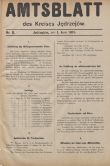 Amtsblatt des Kreises Jędrzejów.1915, Nr. 6 (1 Juni)