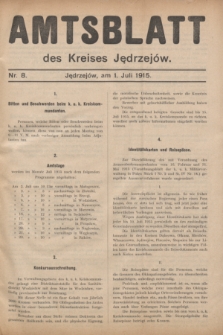 Amtsblatt des Kreises Jędrzejów.1915, Nr. 8 (1 Juli)