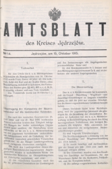 Amtsblatt des Kreises Jędrzejów.1915, № 14 (15 Oktober)