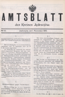 Amtsblatt des Kreises Jędrzejów.1915, № 15 (1 November)