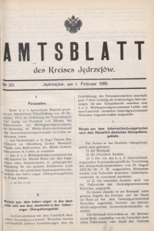Amtsblatt des Kreises Jędrzejów.1916, № 20 (1 Februar)