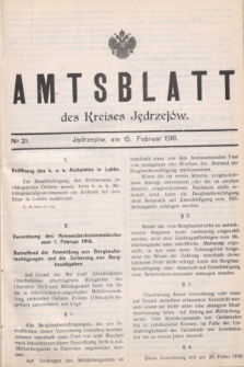 Amtsblatt des Kreises Jędrzejów.1916, № 21 (15 Februar)