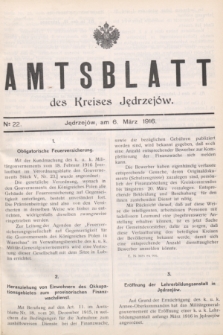 Amtsblatt des Kreises Jędrzejów.1916, № 22 (6 März)