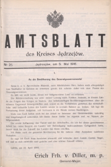 Amtsblatt des Kreises Jędrzejów.1916, № 25 (5 Mai)