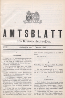 Amtsblatt des Kreises Jędrzejów.1916, № 31 (7 Oktober)