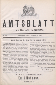 Amtsblatt des Kreises Jędrzejów.1916, № 34 (5 November) + dod.