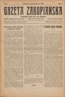 Gazeta Zakopiańska.R.1, nr 2 (28 maja 1921)
