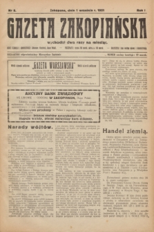 Gazeta Zakopiańska.R.1, nr 8 (1 września 1921)